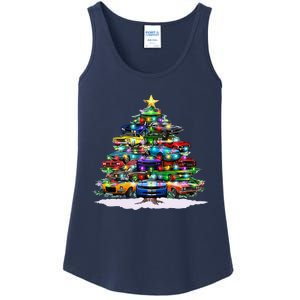 Funny Christmas Muscle Car Christmas Tree Ladies Essential Tank