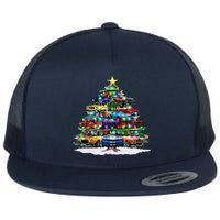 Funny Christmas Muscle Car Christmas Tree Flat Bill Trucker Hat