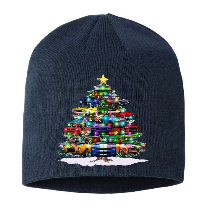 Funny Christmas Muscle Car Christmas Tree Sustainable Beanie