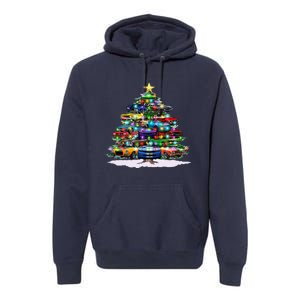 Funny Christmas Muscle Car Christmas Tree Premium Hoodie