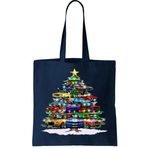 Funny Christmas Muscle Car Christmas Tree Tote Bag