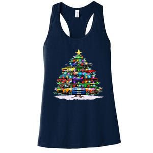 Funny Christmas Muscle Car Christmas Tree Women's Racerback Tank