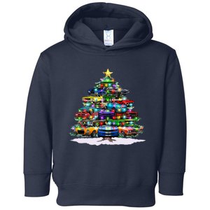 Funny Christmas Muscle Car Christmas Tree Toddler Hoodie