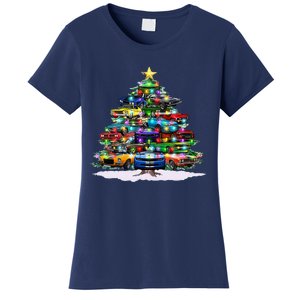 Funny Christmas Muscle Car Christmas Tree Women's T-Shirt