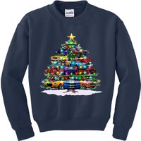 Funny Christmas Muscle Car Christmas Tree Kids Sweatshirt