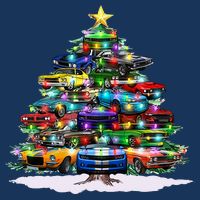 Funny Christmas Muscle Car Christmas Tree Kids Sweatshirt