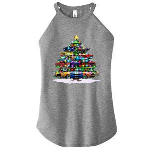 Funny Christmas Muscle Car Christmas Tree Women's Perfect Tri Rocker Tank