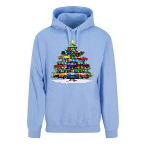 Funny Christmas Muscle Car Christmas Tree Unisex Surf Hoodie