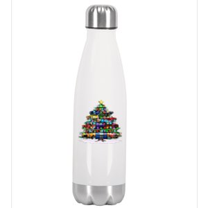 Funny Christmas Muscle Car Christmas Tree Stainless Steel Insulated Water Bottle