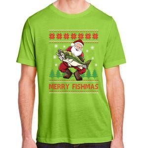 Fishing Christmas Merry Fishmas Sweater Santa Claus Fishing Cute Gift Adult ChromaSoft Performance T-Shirt