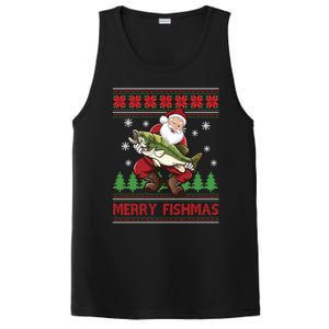 Fishing Christmas Merry Fishmas Sweater Santa Claus Fishing Cute Gift PosiCharge Competitor Tank