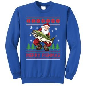 Fishing Christmas Merry Fishmas Sweater Santa Claus Fishing Cute Gift Sweatshirt