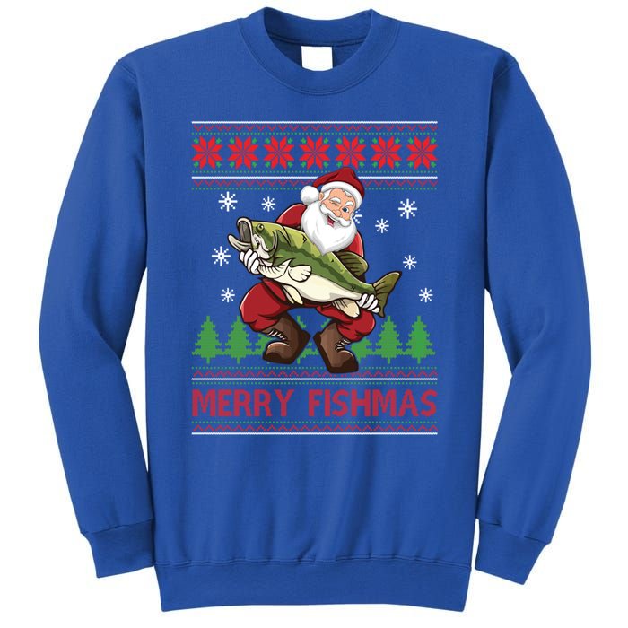 Fishing Christmas Merry Fishmas Sweater Santa Claus Fishing Cute Gift Sweatshirt