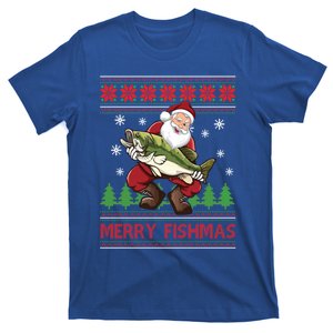 Fishing Christmas Merry Fishmas Sweater Santa Claus Fishing Cute Gift T-Shirt