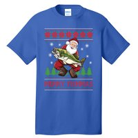 Fishing Christmas Merry Fishmas Sweater Santa Claus Fishing Cute Gift Tall T-Shirt