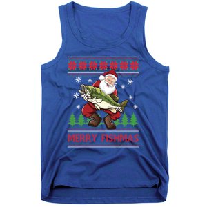 Fishing Christmas Merry Fishmas Sweater Santa Claus Fishing Cute Gift Tank Top