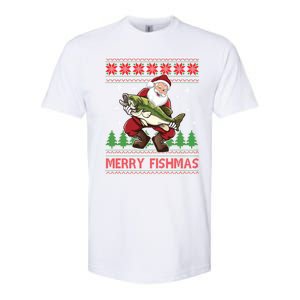 Fishing Christmas Merry Fishmas Sweater Santa Claus Fishing Cute Gift Softstyle CVC T-Shirt