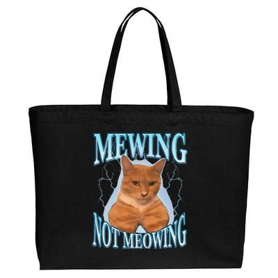 Funny Cat Meme Mewing Looksmax Meowing Cat Trend Cotton Canvas Jumbo Tote