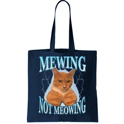 Funny Cat Meme Mewing Looksmax Meowing Cat Trend Tote Bag