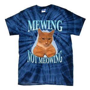 Funny Cat Meme Mewing Looksmax Meowing Cat Trend Tie-Dye T-Shirt