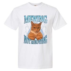 Funny Cat Meme Mewing Looksmax Meowing Cat Trend Garment-Dyed Heavyweight T-Shirt