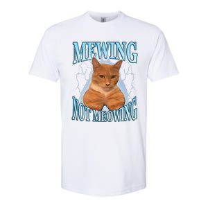 Funny Cat Meme Mewing Looksmax Meowing Cat Trend Softstyle CVC T-Shirt