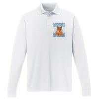 Funny Cat Meme Mewing Looksmax Meowing Cat Trend Performance Long Sleeve Polo