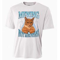 Funny Cat Meme Mewing Looksmax Meowing Cat Trend Cooling Performance Crew T-Shirt