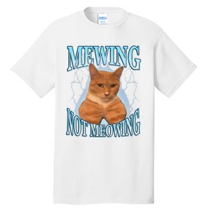 Funny Cat Meme Mewing Looksmax Meowing Cat Trend Tall T-Shirt