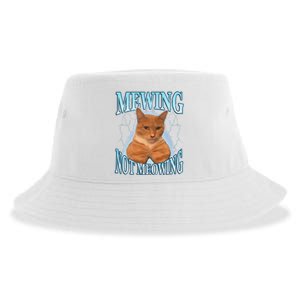 Funny Cat Meme Mewing Looksmax Meowing Cat Trend Sustainable Bucket Hat