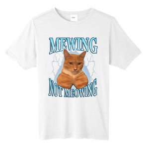 Funny Cat Meme Mewing Looksmax Meowing Cat Trend Tall Fusion ChromaSoft Performance T-Shirt