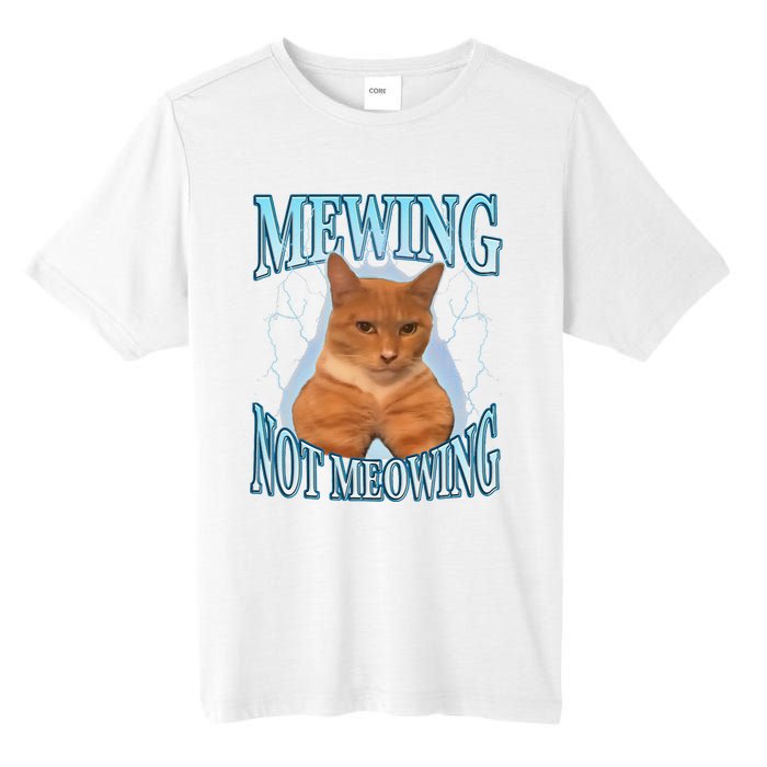 Funny Cat Meme Mewing Looksmax Meowing Cat Trend Tall Fusion ChromaSoft Performance T-Shirt