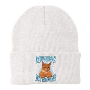 Funny Cat Meme Mewing Looksmax Meowing Cat Trend Knit Cap Winter Beanie