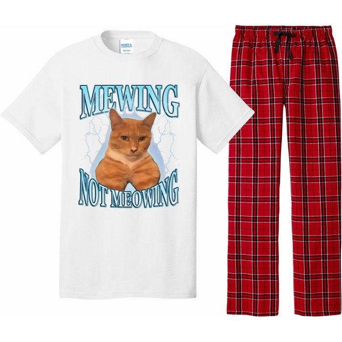 Funny Cat Meme Mewing Looksmax Meowing Cat Trend Pajama Set