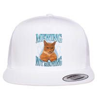 Funny Cat Meme Mewing Looksmax Meowing Cat Trend Flat Bill Trucker Hat