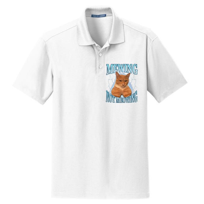 Funny Cat Meme Mewing Looksmax Meowing Cat Trend Dry Zone Grid Polo