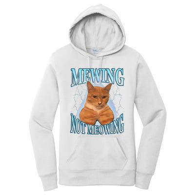 Funny Cat Meme Mewing Looksmax Meowing Cat Trend Women's Pullover Hoodie