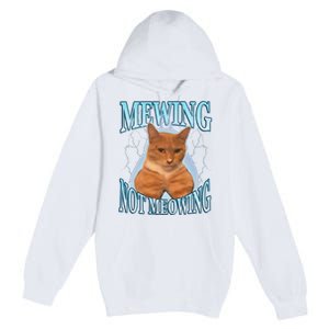 Funny Cat Meme Mewing Looksmax Meowing Cat Trend Premium Pullover Hoodie