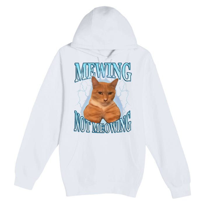 Funny Cat Meme Mewing Looksmax Meowing Cat Trend Premium Pullover Hoodie