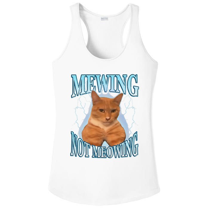 Funny Cat Meme Mewing Looksmax Meowing Cat Trend Ladies PosiCharge Competitor Racerback Tank