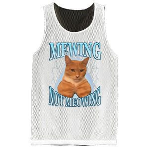 Funny Cat Meme Mewing Looksmax Meowing Cat Trend Mesh Reversible Basketball Jersey Tank