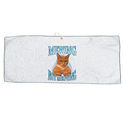 Funny Cat Meme Mewing Looksmax Meowing Cat Trend Large Microfiber Waffle Golf Towel