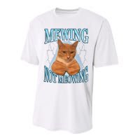 Funny Cat Meme Mewing Looksmax Meowing Cat Trend Performance Sprint T-Shirt