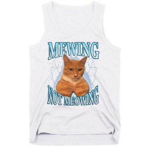 Funny Cat Meme Mewing Looksmax Meowing Cat Trend Tank Top