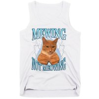 Funny Cat Meme Mewing Looksmax Meowing Cat Trend Tank Top