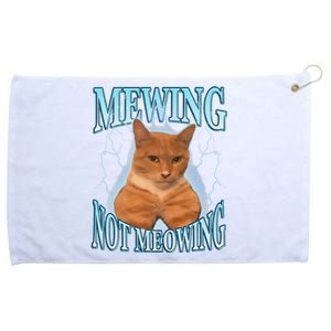 Funny Cat Meme Mewing Looksmax Meowing Cat Trend Grommeted Golf Towel