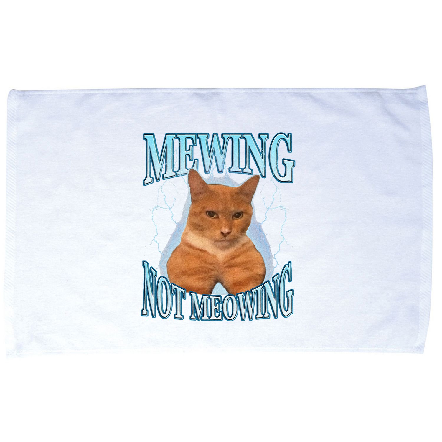 Funny Cat Meme Mewing Looksmax Meowing Cat Trend Microfiber Hand Towel