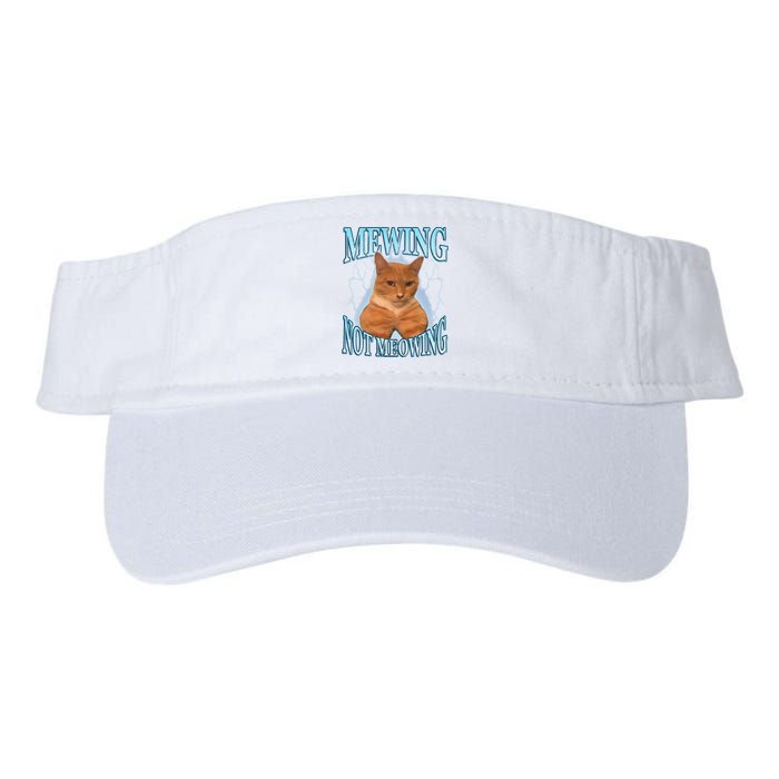 Funny Cat Meme Mewing Looksmax Meowing Cat Trend Valucap Bio-Washed Visor