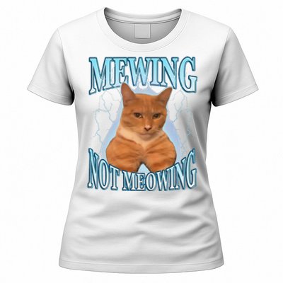 Funny Cat Meme Mewing Looksmax Meowing Cat Trend Women's T-Shirt