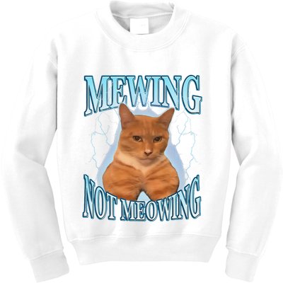 Funny Cat Meme Mewing Looksmax Meowing Cat Trend Kids Sweatshirt